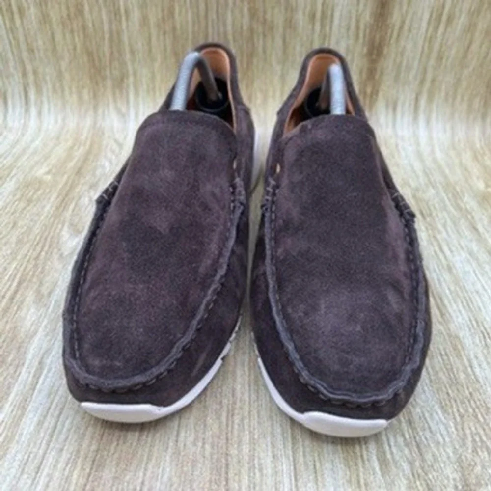 OluKai Ka'a Loafer Men's Size 10 Dark Brown Suede Slip On‎ Shoes Casual NEW